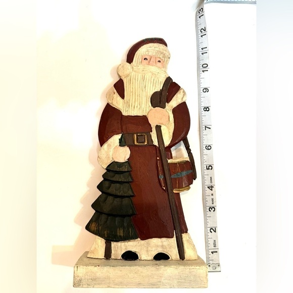 VTG Carved Wooden Christmas Santa and Toy Soldier 12” - Picture 2 of 9